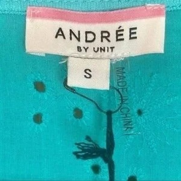 Andree by Unit Aimee Eyelet Dress - Teal Color - Size Small NWT - Picture 4 of 8